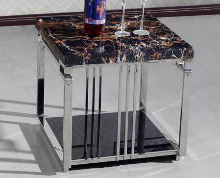 磨かれるステンレス鋼の白い水晶上の居間のコーヒー テーブルの金属フレーム 0