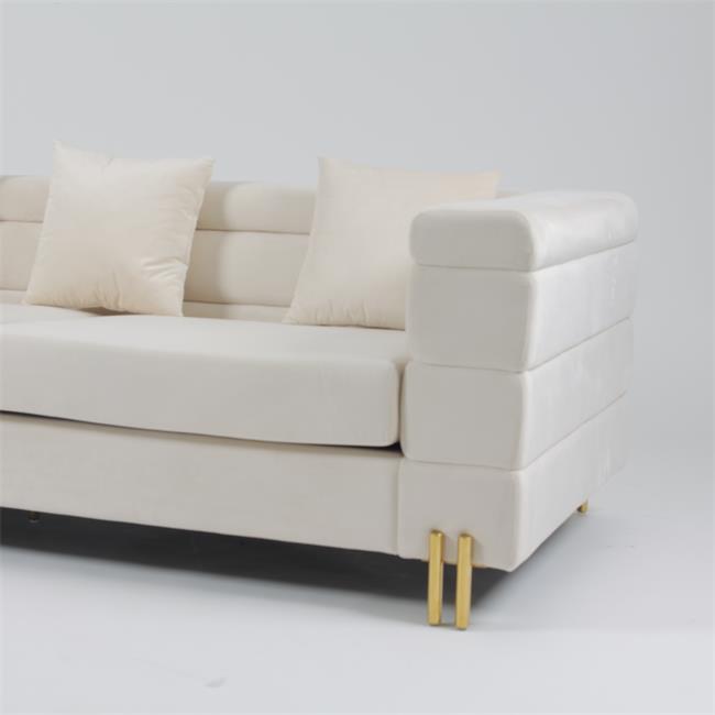 3細い金属の足を搭載するSeater 70cmのビロードの房状のソファー 1