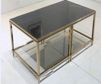 購入 金属フレームの居間のコーヒー テーブルの黒い現代的な石の上部のテーブル オンライン製造