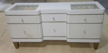 購入 引出しが付いている白い色のカシの浴室の収納キャビネット、水晶石造りの上 オンライン製造