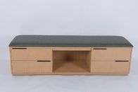 Wooden Luxury Commercial Hotel Luggage Bench With Drawers