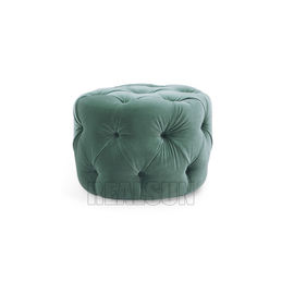 購入 装飾された座席Ottomanの家具の緑のビロード ボタンはビロードのOttomanの腰掛けを房状にしていた オンライン製造