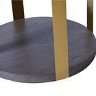 Luxury Round Wooden Top Stainless Steel  Coffee Table Sturdy 72x64cm