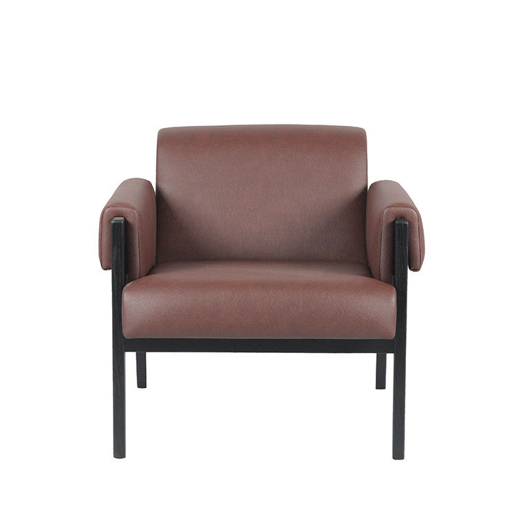 Hotel Furniture Set PU Leather Metal Frame Occasional Chair Height 73cm