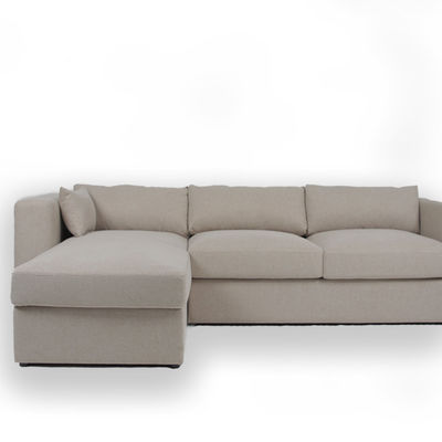 良い値段 同世代の人3 Seater L形の生地の白いビロードの部門別のソファー オンライン