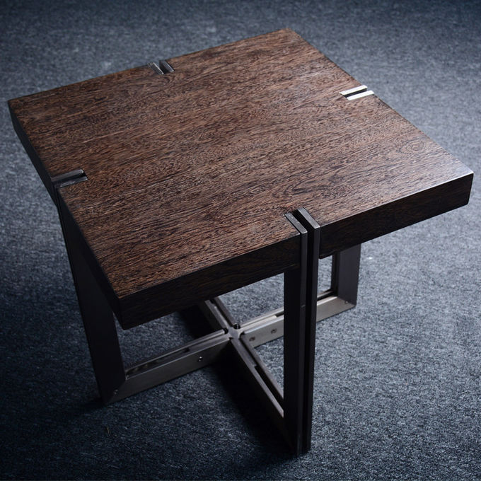 Rrecycledの木製の家具の旧式な茶テーブル自然な色の強い無作法 1